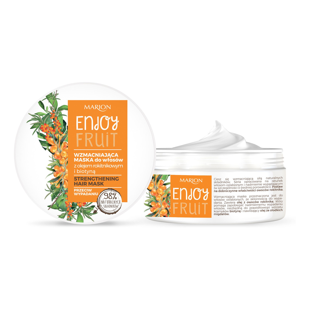 Marion Enjoy Fruit Wzmacniająca Maska Do Włosów Z Olejem Rokitnikowym I Biotyną 200ml