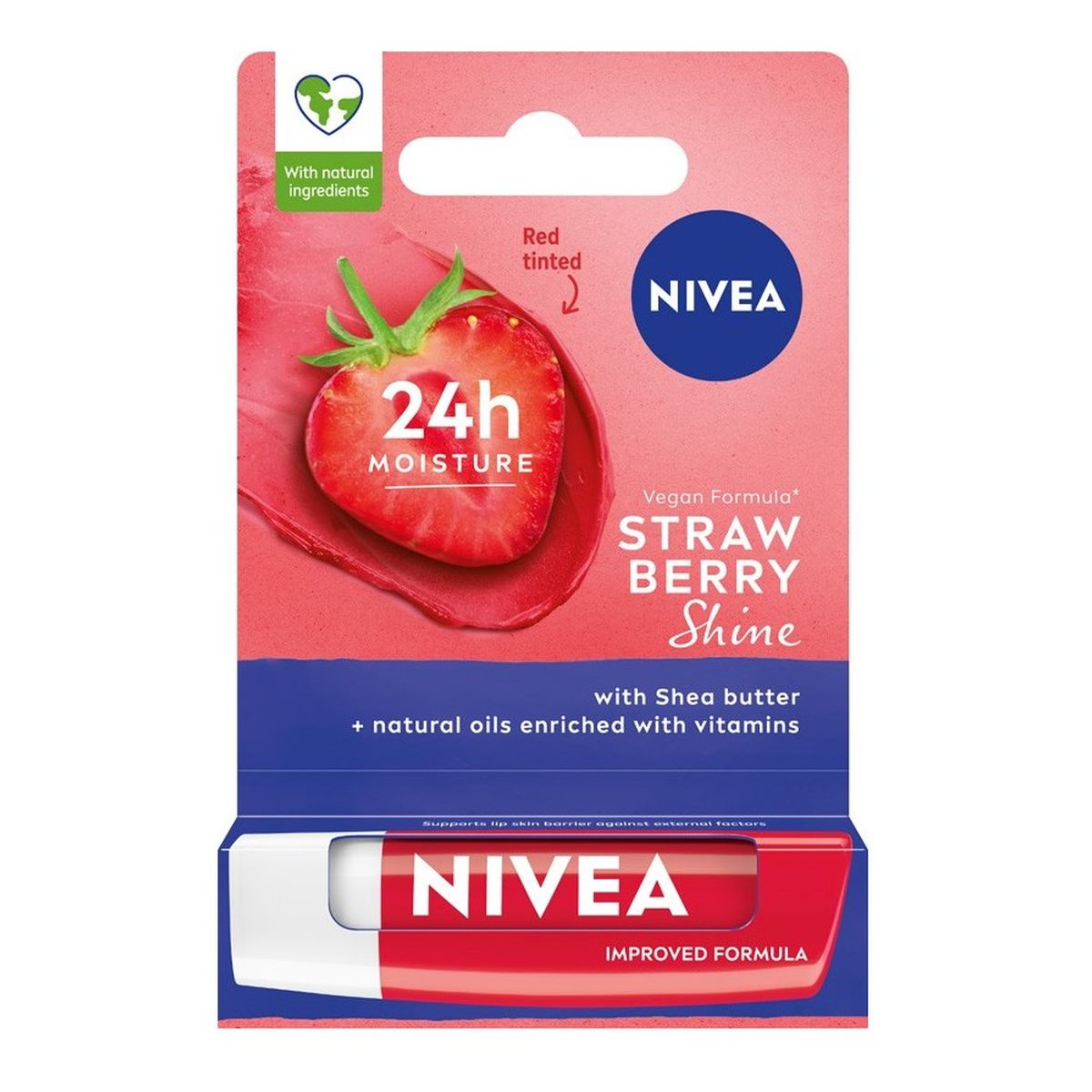 Nivea Lip Care Pielęgnująca pomadka do ust - Strawberry Shine 4g