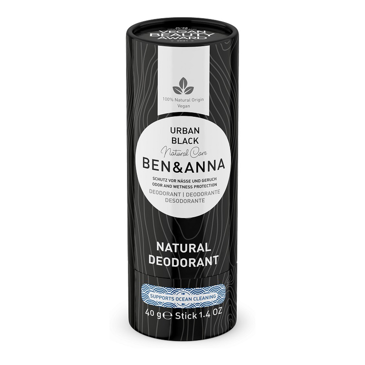 Ben&Anna Natural Soda Deodorant naturalny dezodorant na bazie sody sztyft kartonowy Urban Black 40g