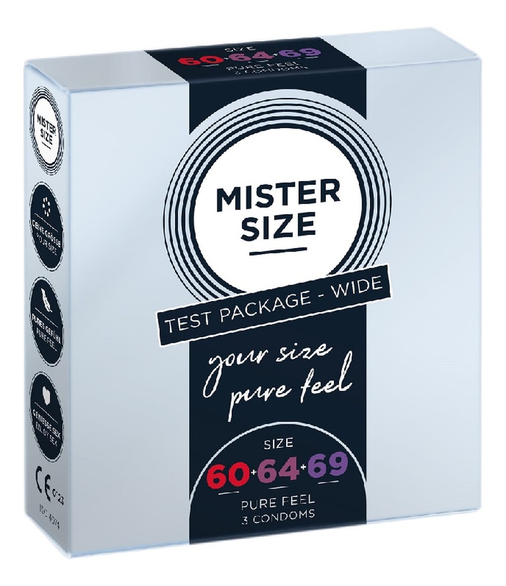Condoms prezerwatywy dopasowane do rozmiaru 60mm 64mm 69mm 3szt.