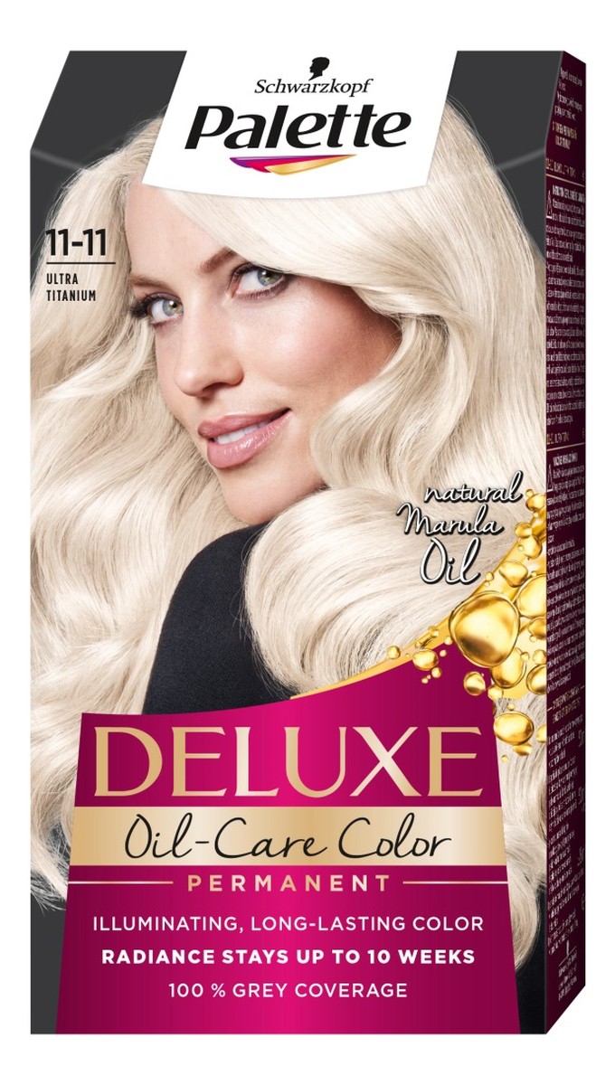 Deluxe oil-care color farba do włosów trwale koloryzująca z mikroolejkami 11-11 ultra tytanowy blond
