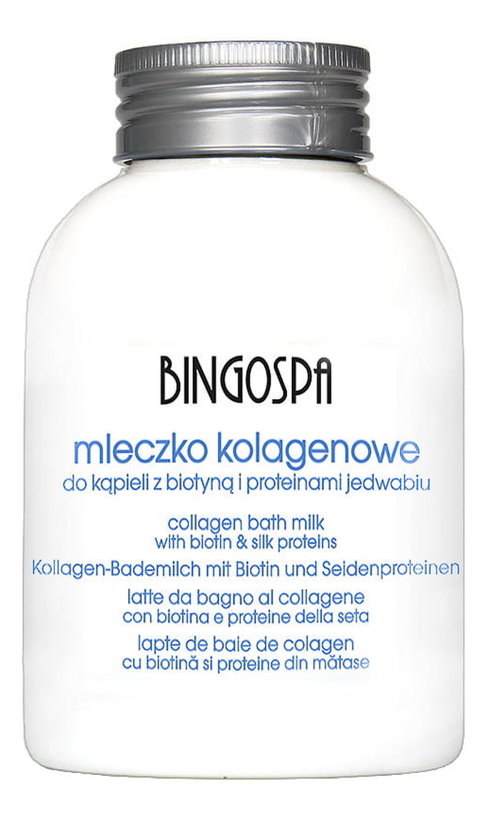 Mleczko kolagenowe do kąpieli z biotyną i proteinami jedwabiu