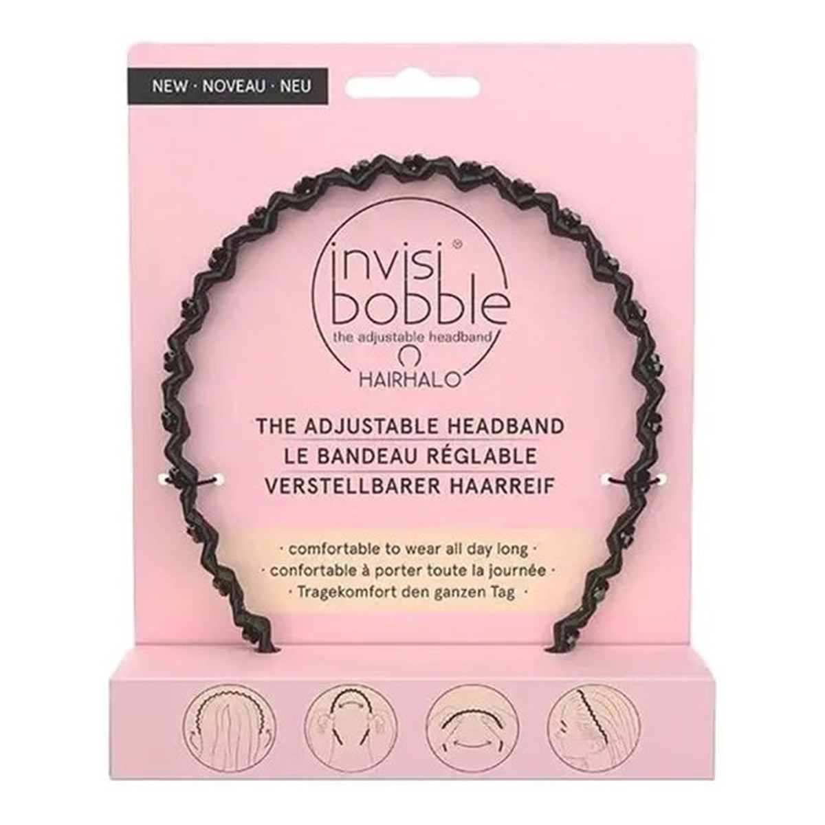 Invisibobble Hairhalo opaska do włosów Black Sparkle 1szt.