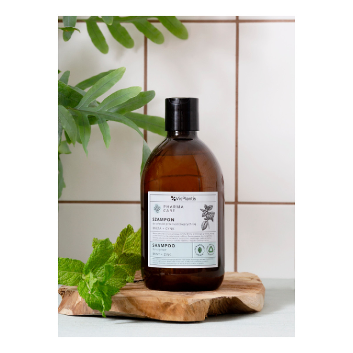 Vis Plantis Pharma Care Szampon do włosów przetłuszczających się Mięta + Cynk 500ml