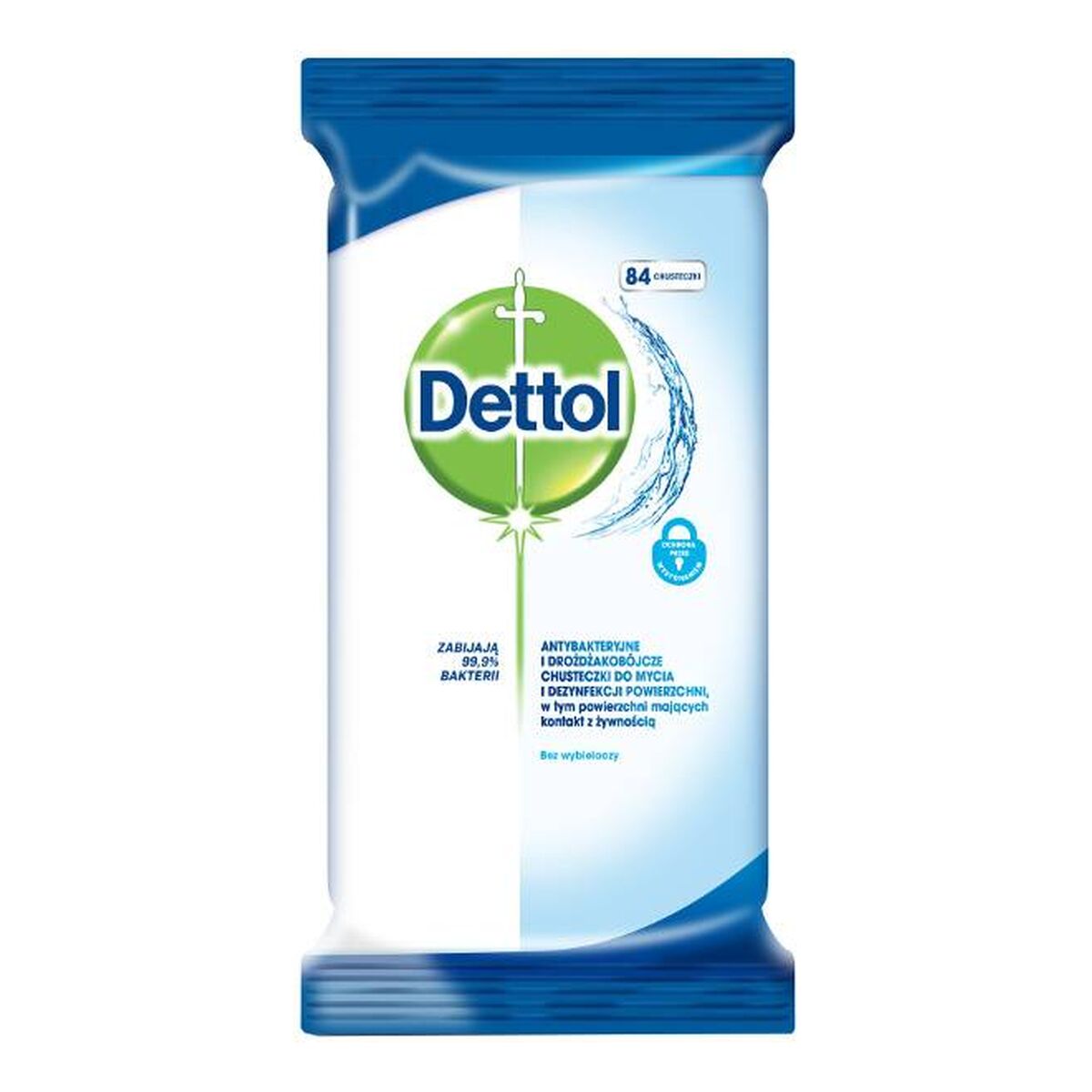 Dettol Antybakteryjne i drożdżakobójcze chusteczki do mycia i dezynfekcji powierzchni 84szt