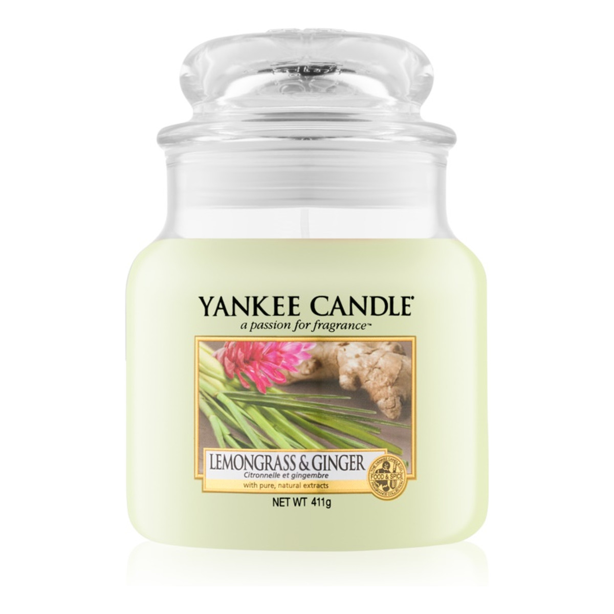 Yankee Candle Med Jar średnia świeczka zapachowa Lemongrass & Ginger 411g