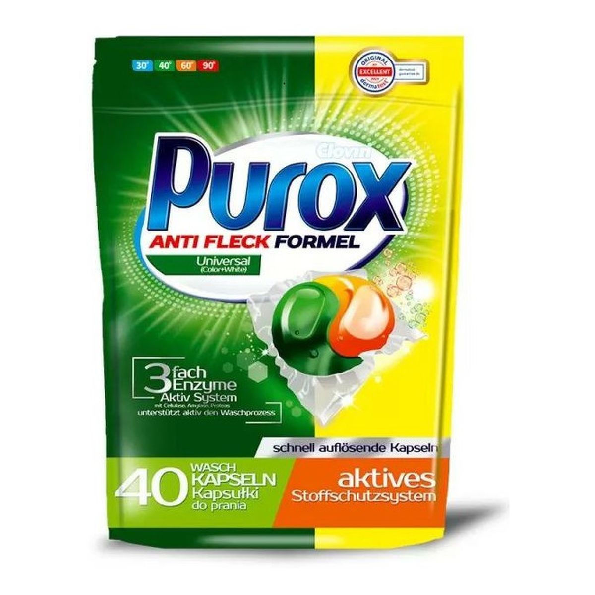 Purox Kapsułki do prania 40 sztuk Uniwersalne 720g