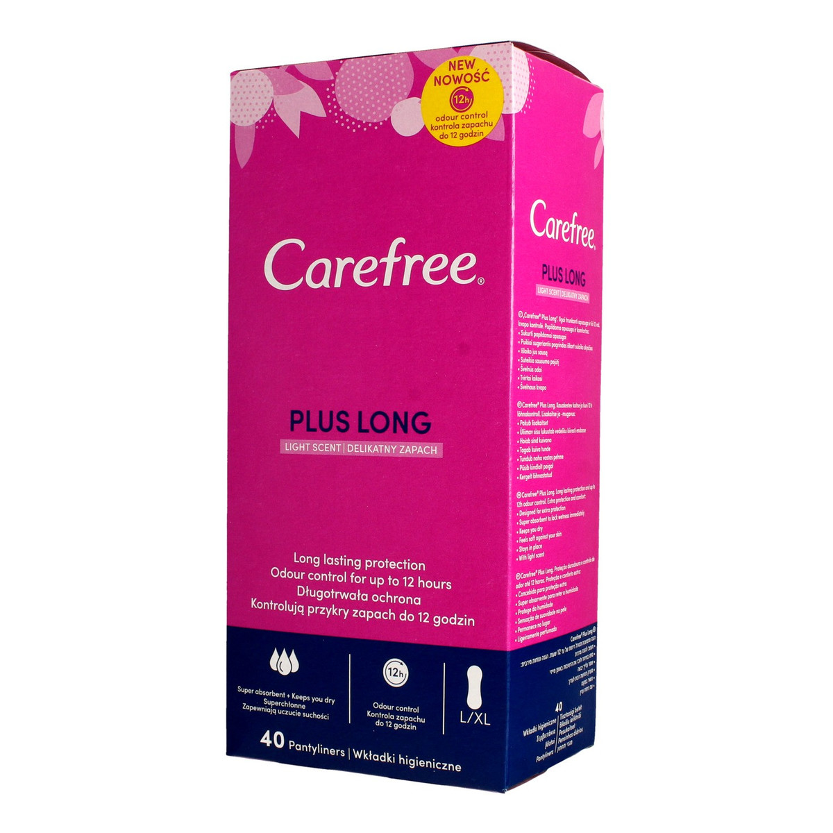 Carefree Plus Long Light Scent Wkładki higieniczne 40szt