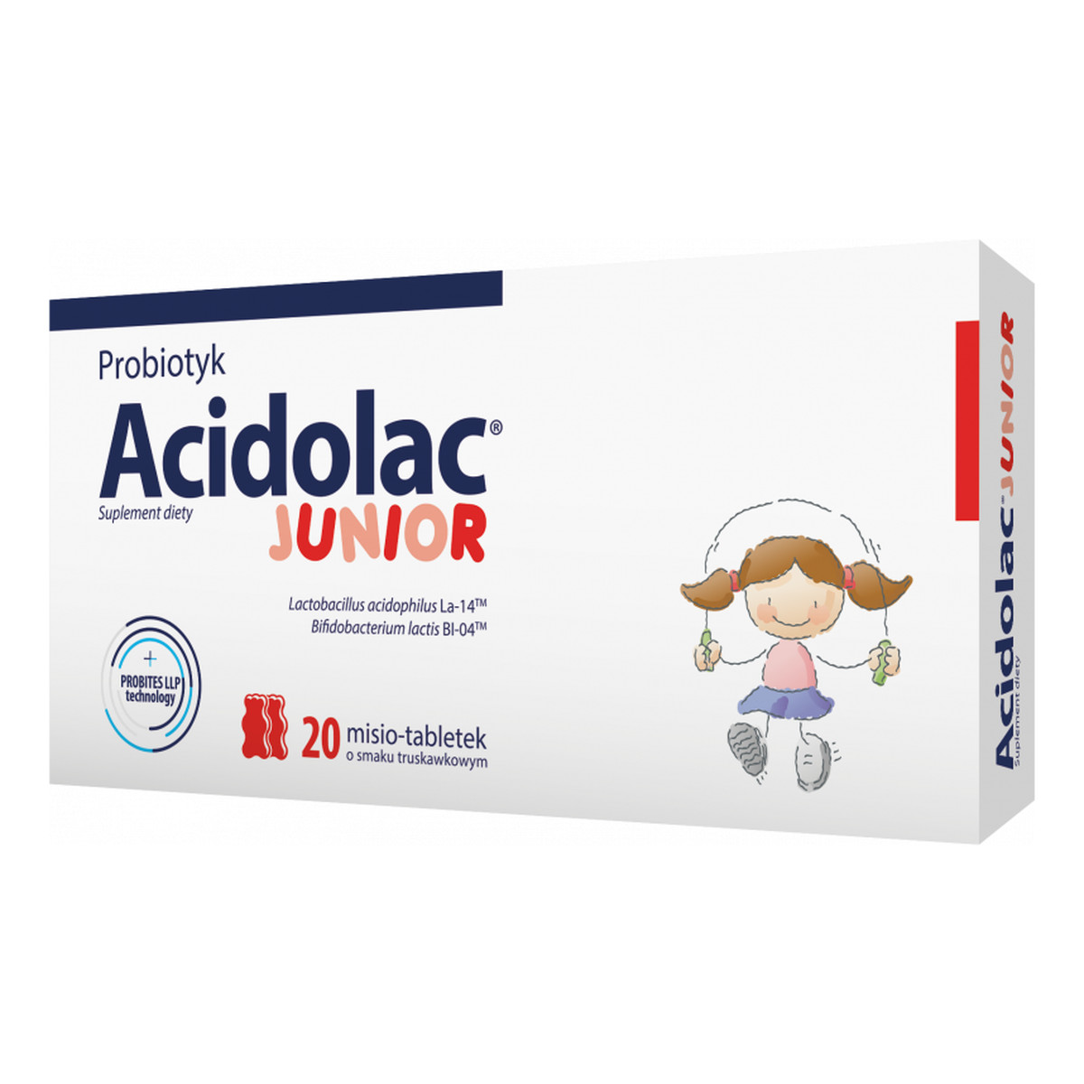 Acidolac Junior Misio tabletki o smaku Truskawkowym 20 szt.