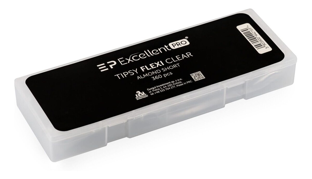Tipsy flexi clear almond short tunelowe tipsy bez kieszonek z wyprofilowaną krzywą c w kształcie migdała 360szt