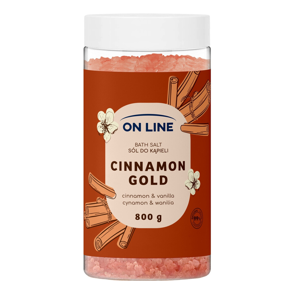 On Line Sól do kąpieli Cinnamon Gold 800g