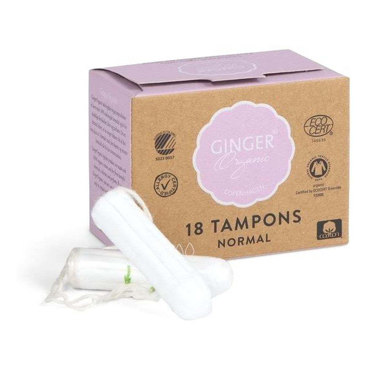 Ginger Organic Tampons tampony organiczne bez aplikatora normal 18szt