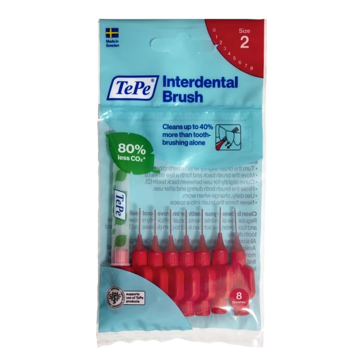 Tepe Original szczoteczki międzyzębowe 0.5mm czerwone 8szt