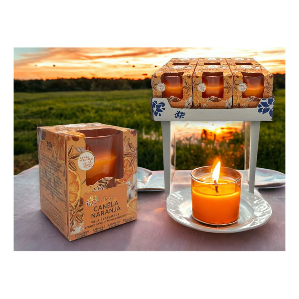 La Casa De Los Aromas Świeca zapachowa Cynamon-Pomarańcza 140g