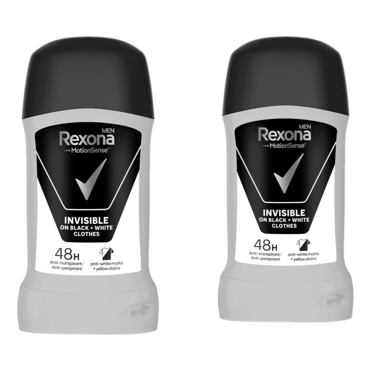 Rexona Invisible on black and white clothes Antyperspirant w sztyfcie dla mężczyzn 2x50ml