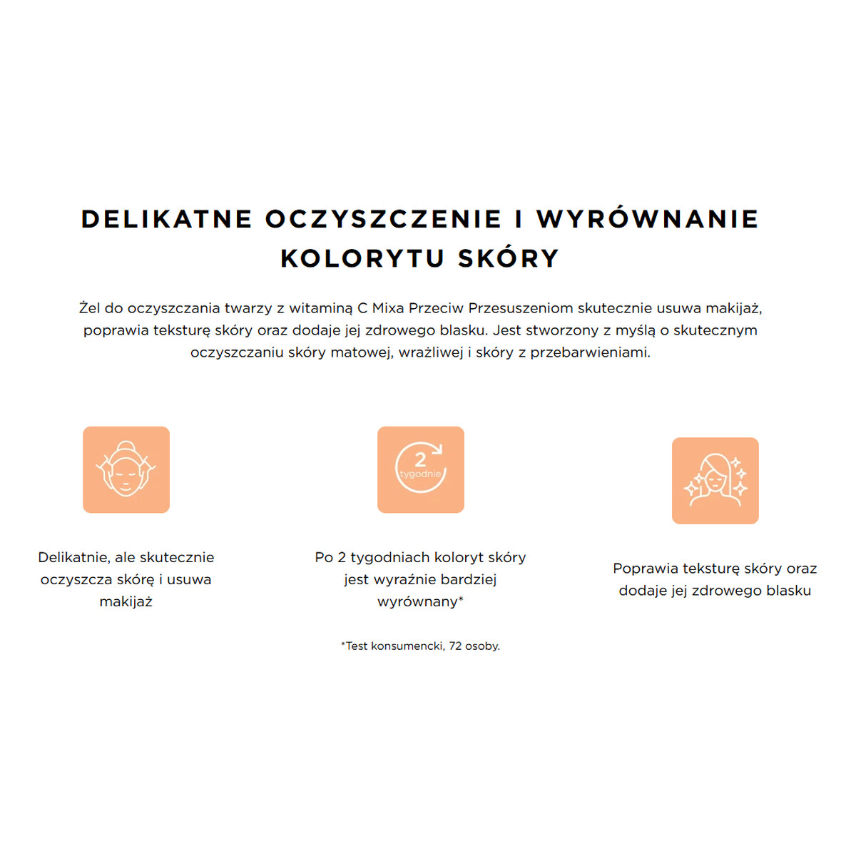 Mixa Comfort Cleanser Żel do mycia twarzy przeciw przebarwieniom witamina c + skwalan 150ml