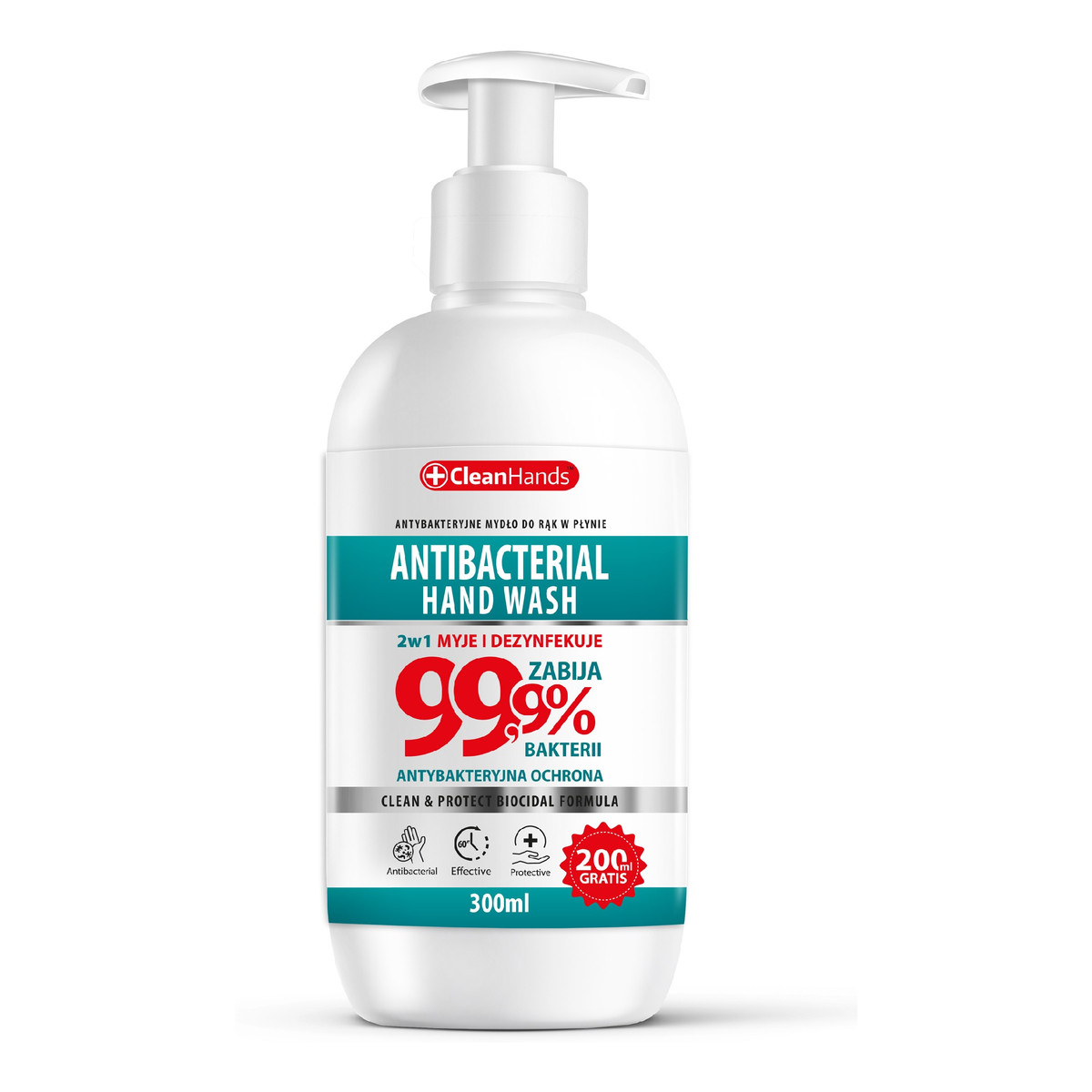 Clean Hands Mydło antybakteryjne w płynie Bio formuła 99,9% 300ml