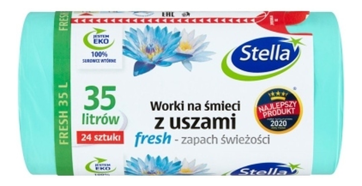 Worki na śmieci z uszami - Fresh zapach świeżości 1 op. - 24 szt 35 l