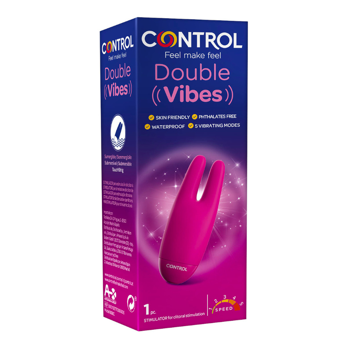 Control Double vibes dyskretny masażer dla kobiet z 5 trybami wibracji