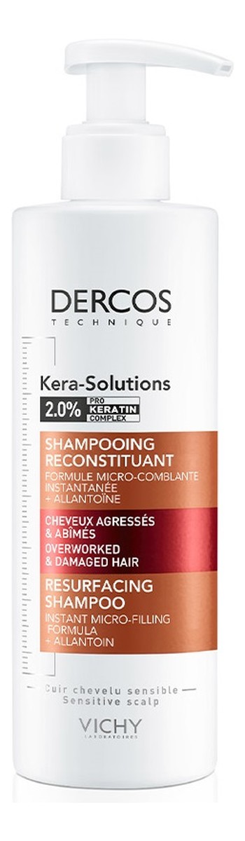 Dercos kera-solutions repairing shampoo szampon regenerujący do włosów suchych i zniszczonych