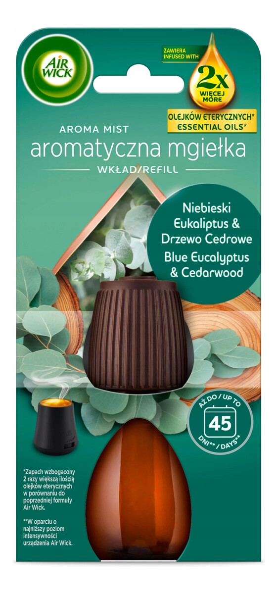 Mgiełka z olejkami zapas Niebieski Eukaliptus & Drzewo Cedrowe