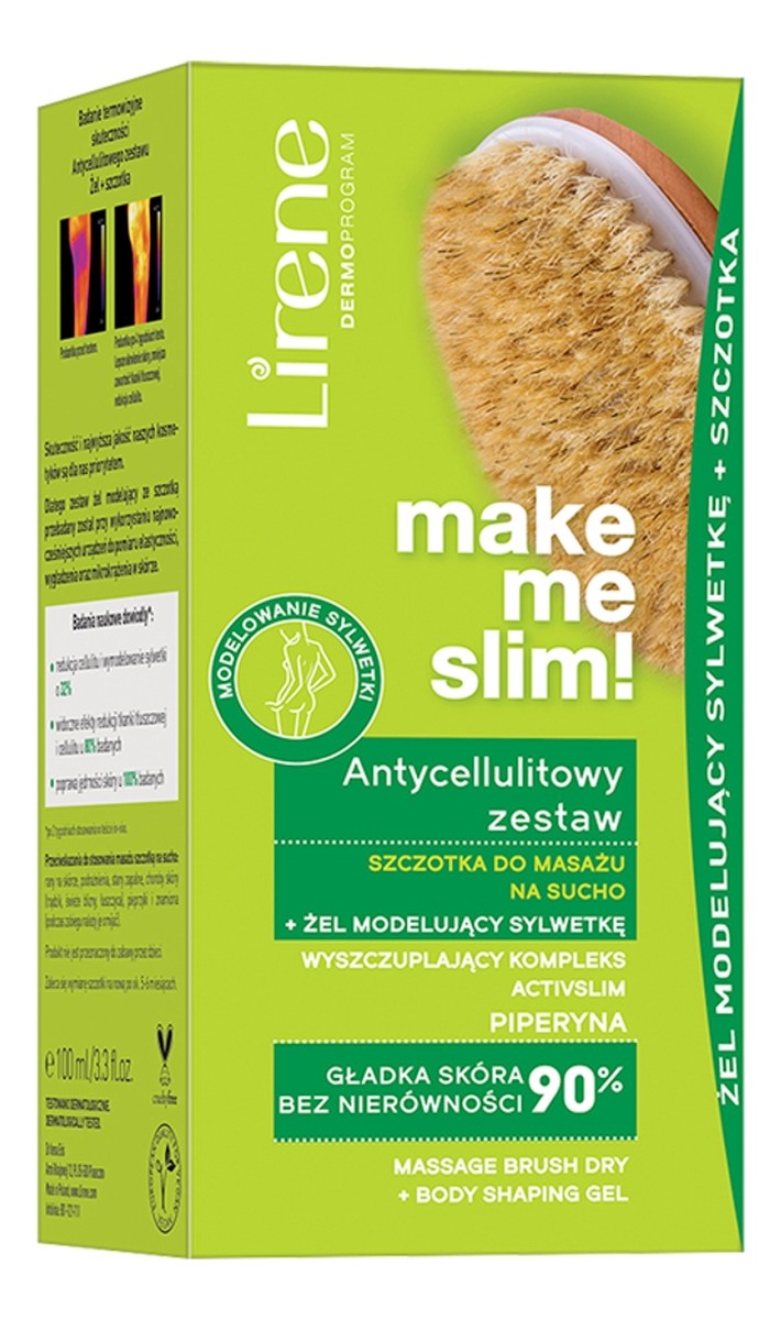 Antycellulitowy zestaw szczotka do masażu na sucho + żel modelujący sylwetkę