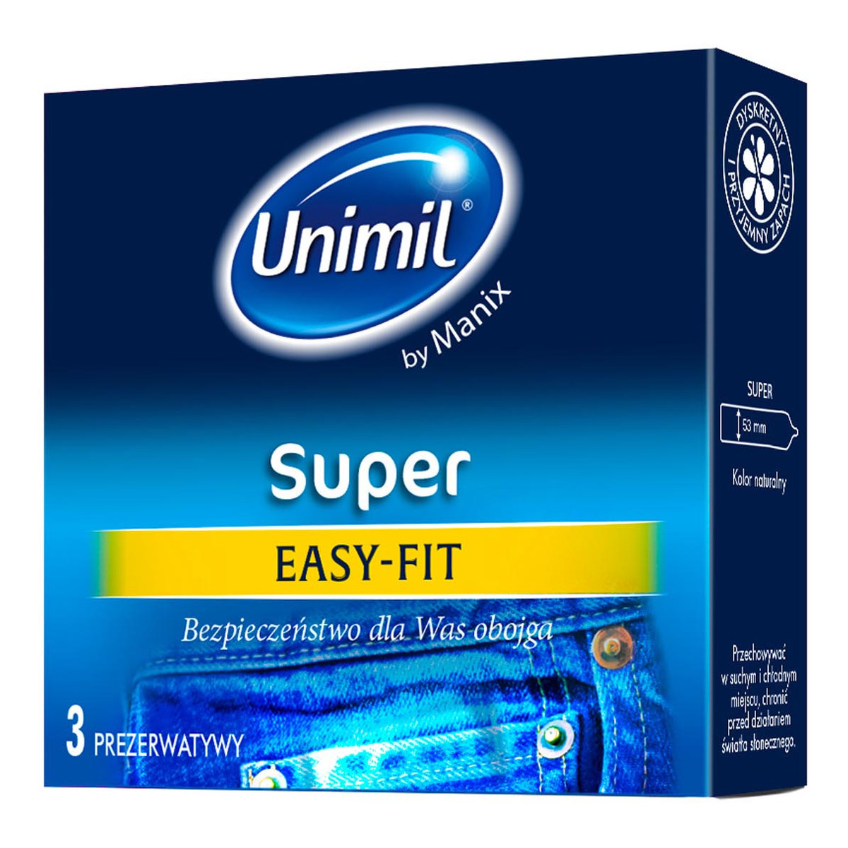 Unimil Super Easy-fit lateksowe prezerwatywy 3szt