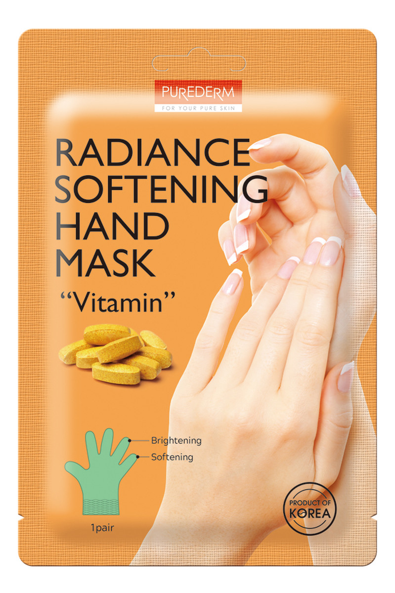 Radiance softening hand mask “vitamin” rozjaśniająco-zmiękczająca maseczka do dłoni z witaminami 1 para