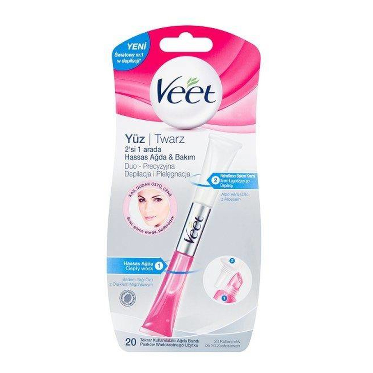 Veet Duo Wosk do precyzyjnej depilacji twarzy i krem łagodzący