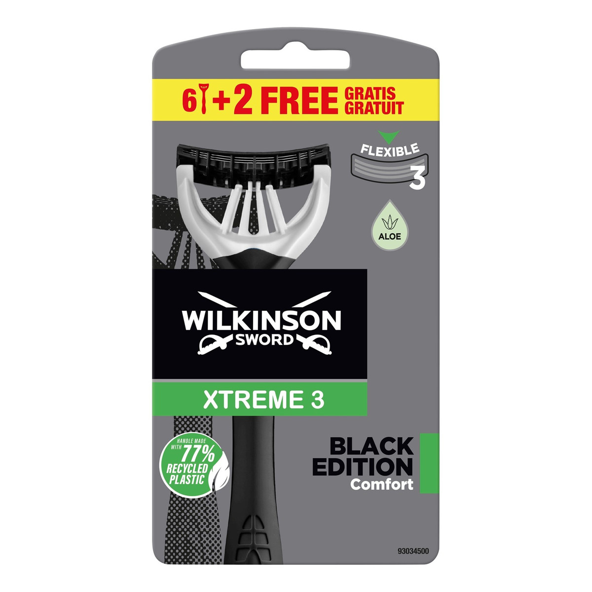 Wilkinson Maszynka do golenia Xtreme3 Black 6+2szt.