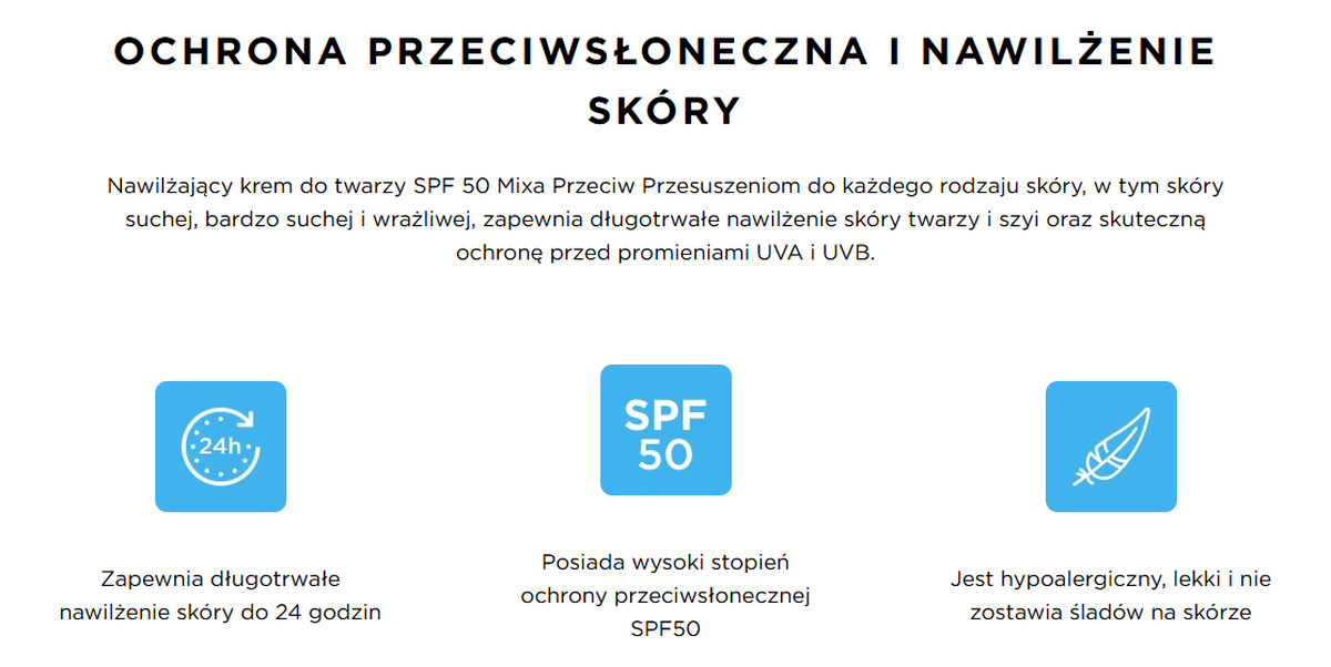 Krem nawilżający na dzień spf50
