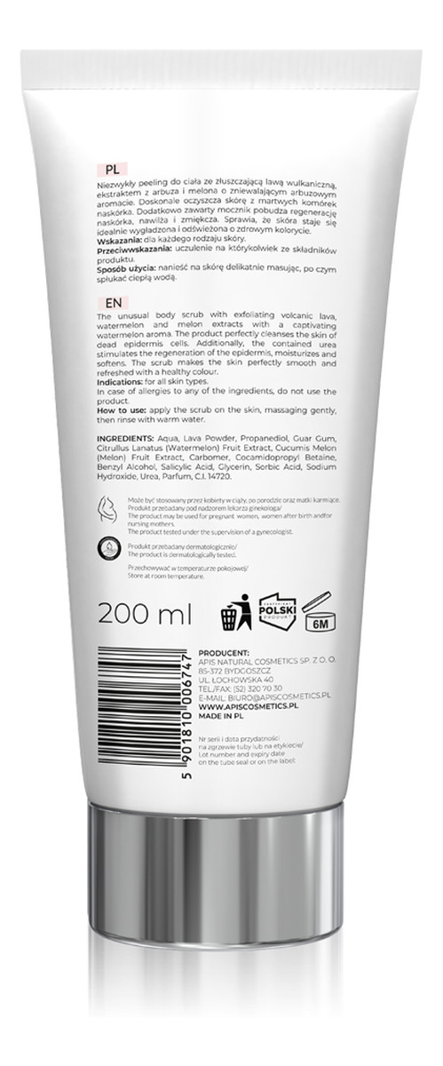 arbuzowy peeling do ciała z lawą wulkaniczną