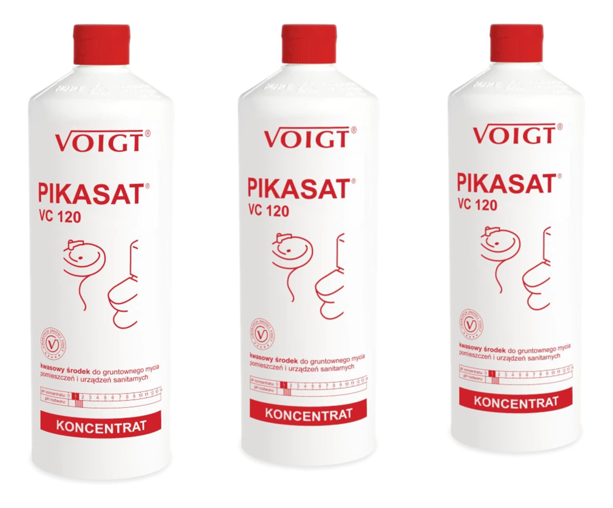 Kwasowy Środek Do Gruntownego Mycia Pomieszczeń I Urządzeń sanitarnych VC120 3x1L