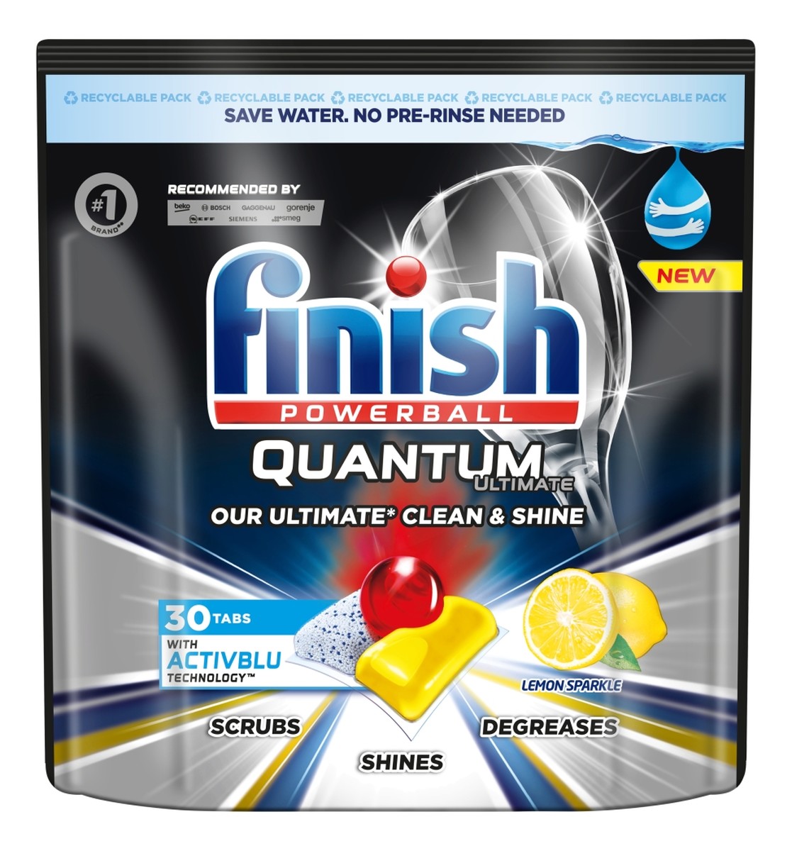 Quantum ultimate kapsułki do zmywarki 30szt lemon