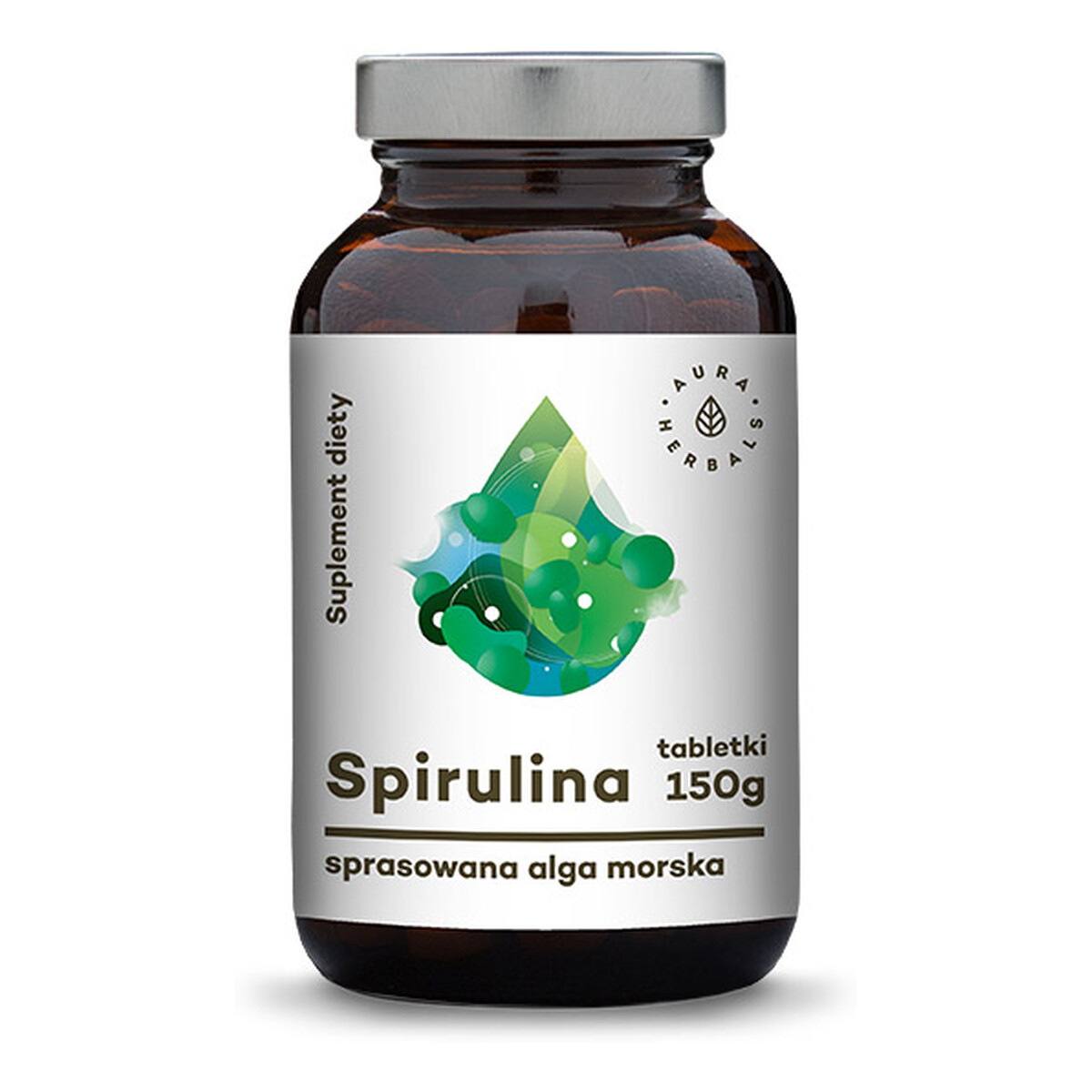 Aura Herbals Spirulina sprasowana alga morska suplement diety 150g