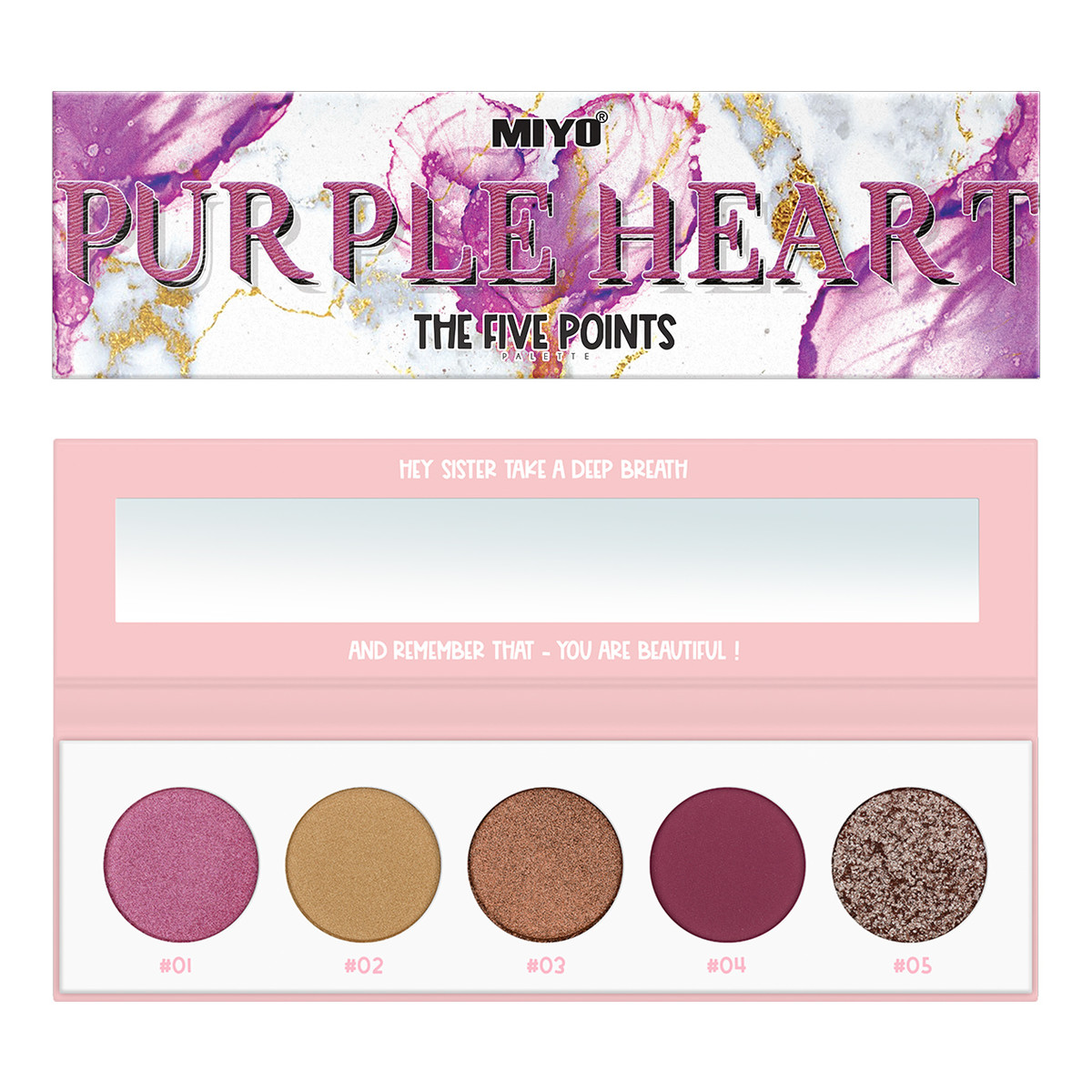 MIYO The Five Points Paleta cieni do powiek Purple Heart 6g