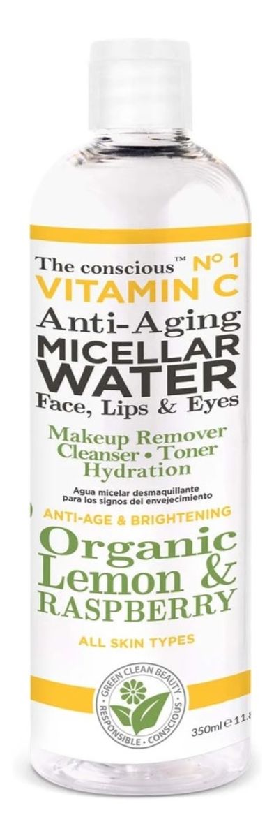 Vitamin c przeciwstarzeniowy płyn micelarny z organiczną cytryną i maliną