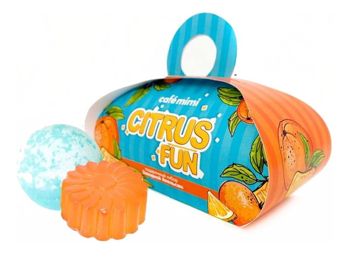Zestaw podarunkowy Citrus Fun mydło glicerynowe + kula do kąpieli