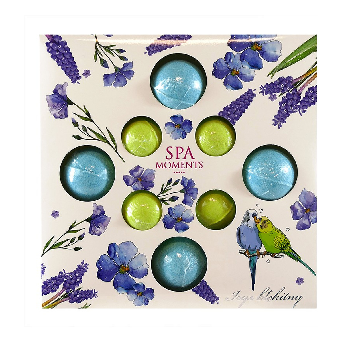 Spa Moments Zestaw musujących kul do kąpieli spa moments-irys błękitny 1op.