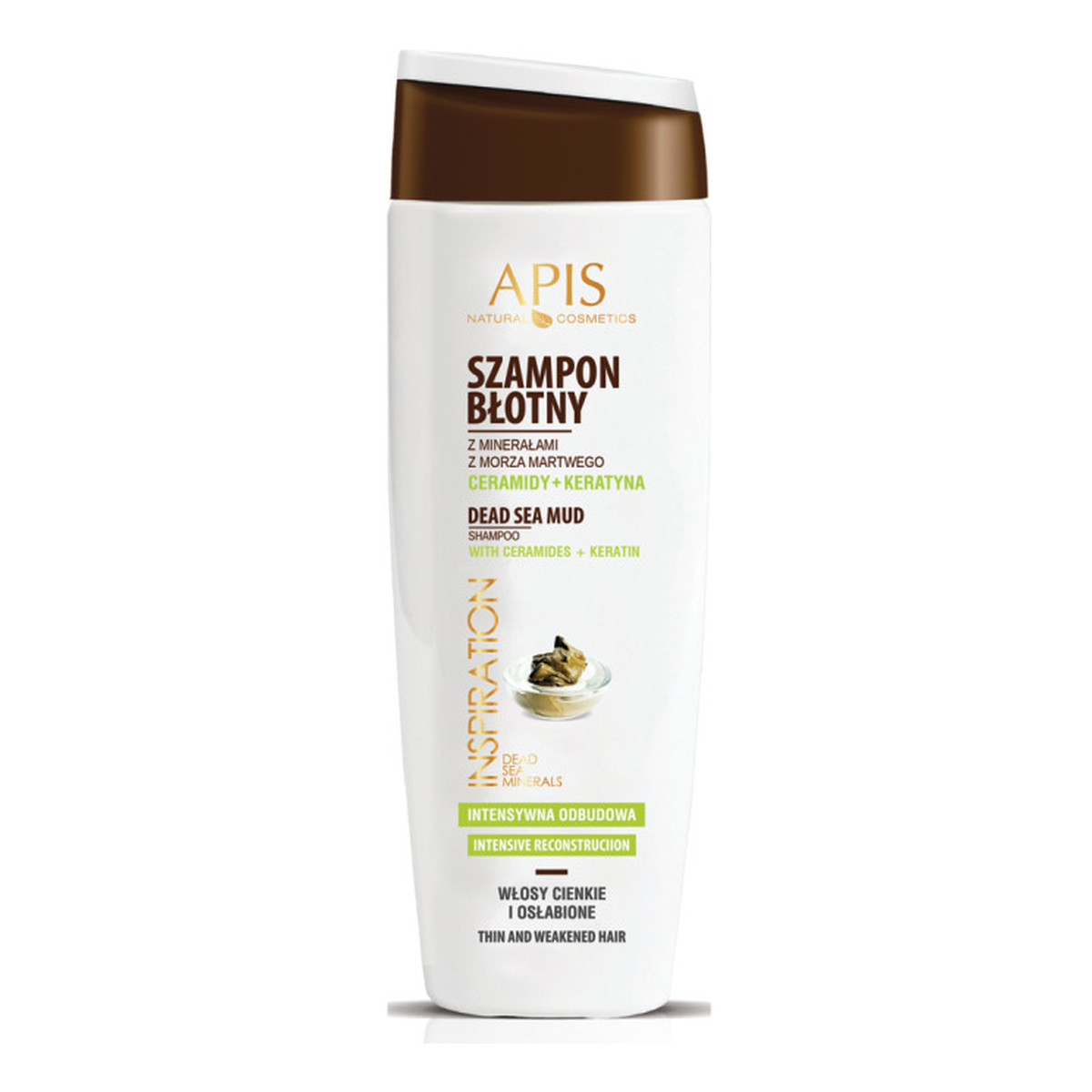 Apis Intensywna Odbudowa Inspiration Szampon Błotny z Minerałami z Morza Martwego Ceramidy + Keratyna 250ml