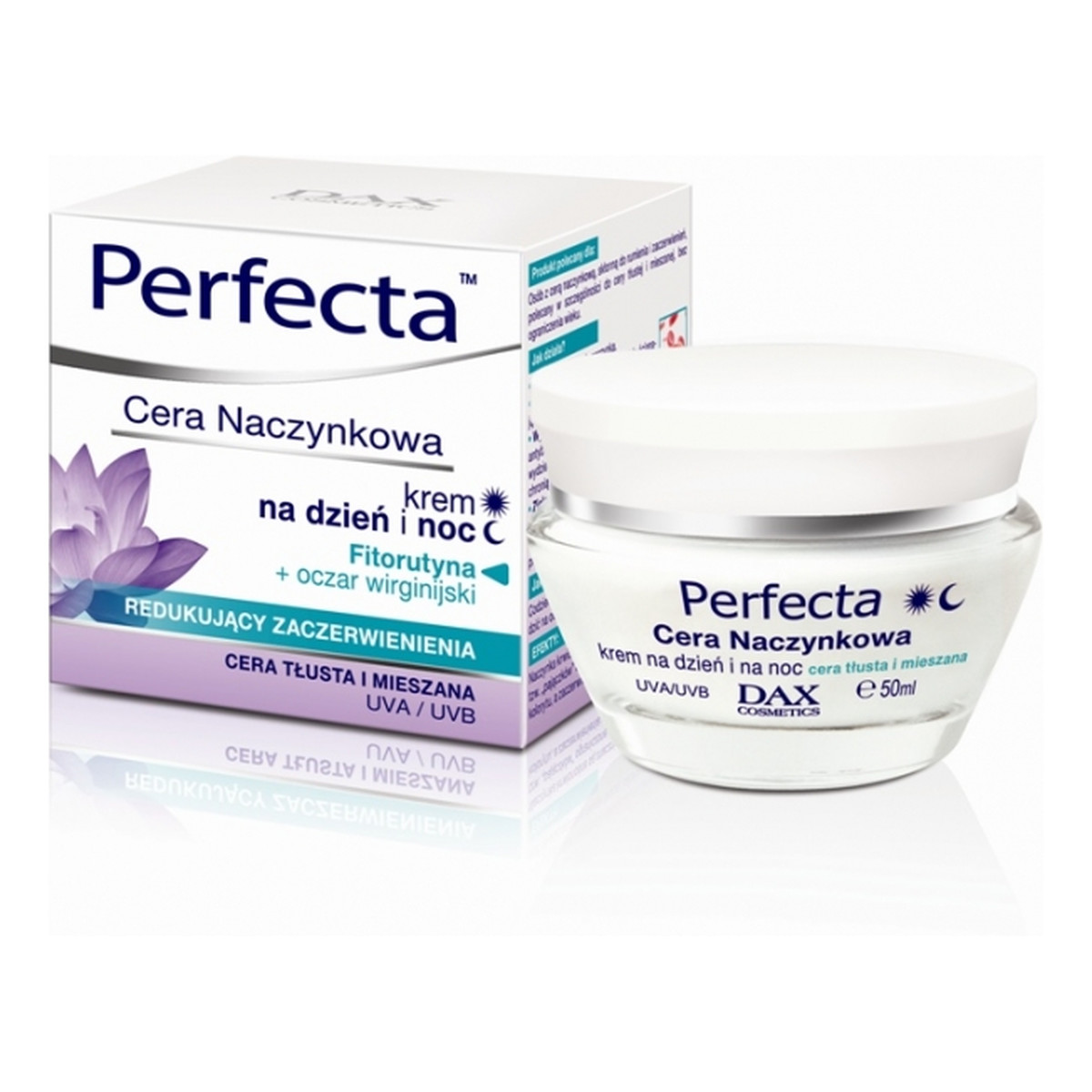 Perfecta Cera Naczynkowa Krem Obkurczający Naczynka Krwionośne Na Dzień i Na Noc Skóra Tłusta i Mieszana 50ml