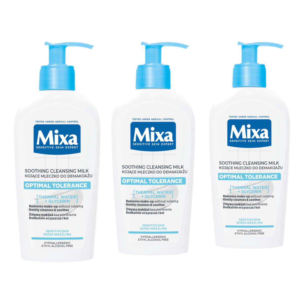 Mixa Ekspert Skóry Wrażliwej Optymalna Tolerancja Mleczko Do Demakijażu 3x200ml