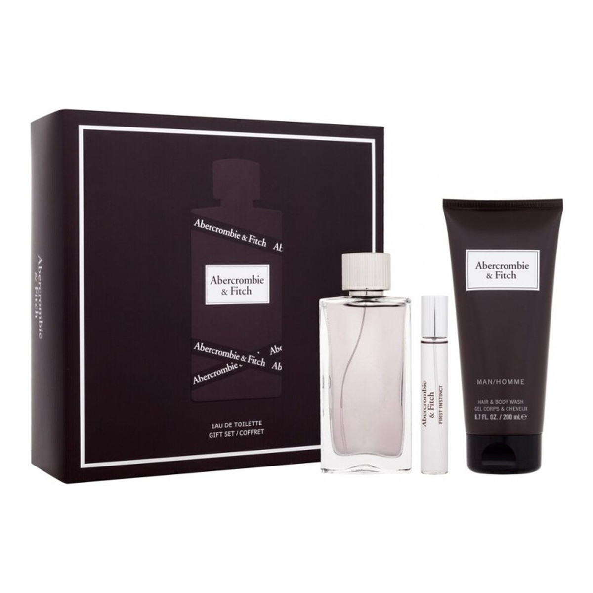 Abercrombie & Fitch First Instinct Man Zestaw woda toaletowa spray 100ml + woda toaletowa 15ml + żel pod prysznic 200ml