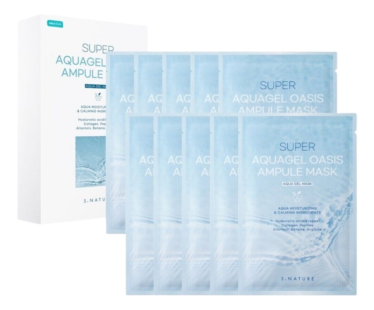 Super aquagel oasis ampule mask nawilżająca maska w płachcie 10x30ml