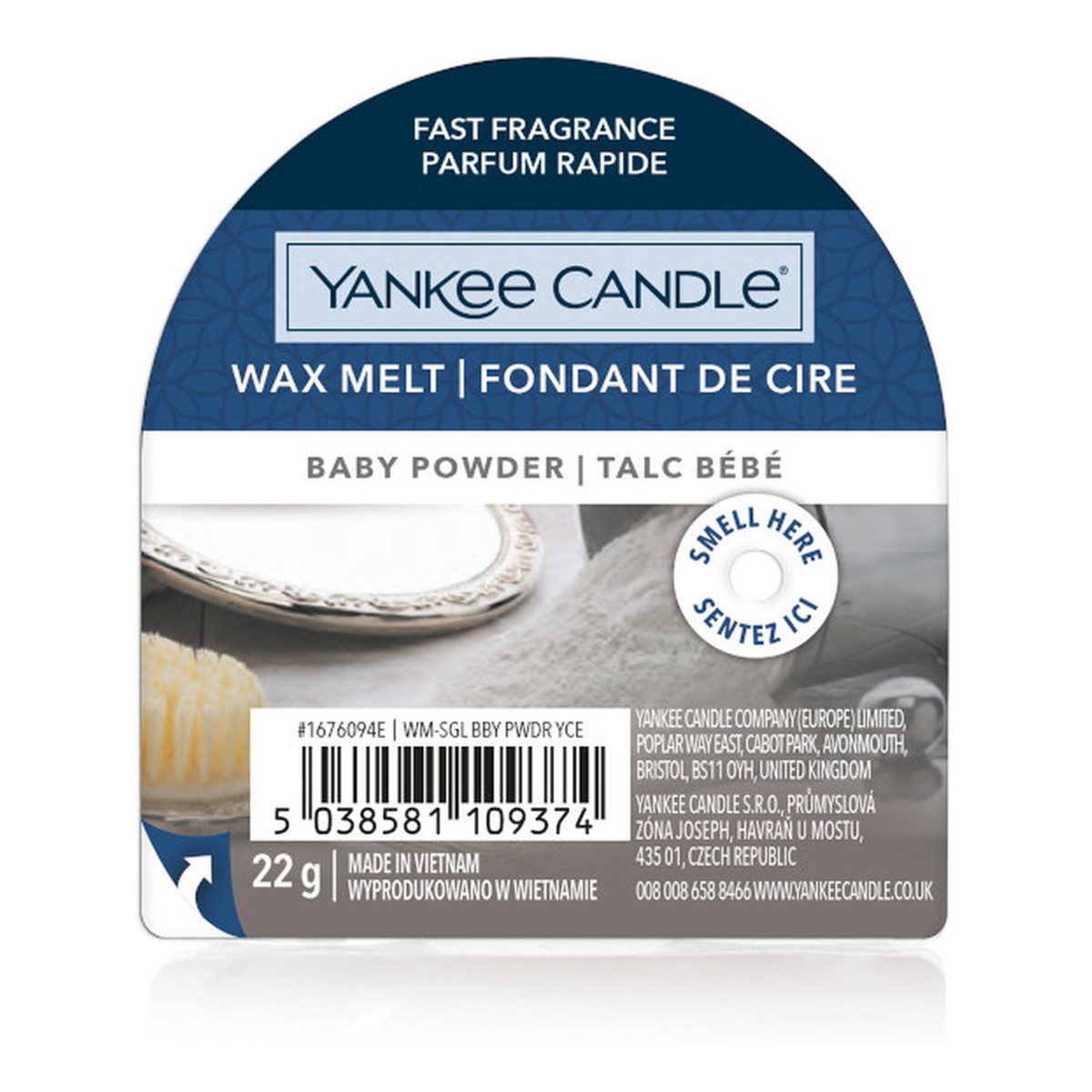 Yankee Candle Wax melt wosk zapachowy baby powder 22g