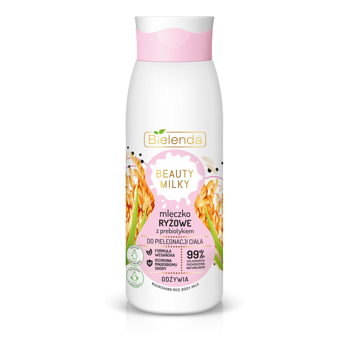 Bielenda Beauty Milky Mleczko ryżowe do pielęgnacji ciała z prebiotykiem 400ml