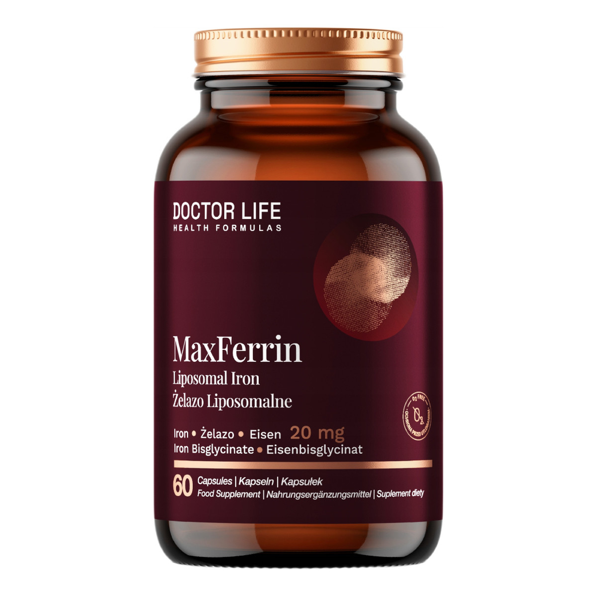 Doctor Life MaxFerrin 20mg suplement diety 60 Kapsułek