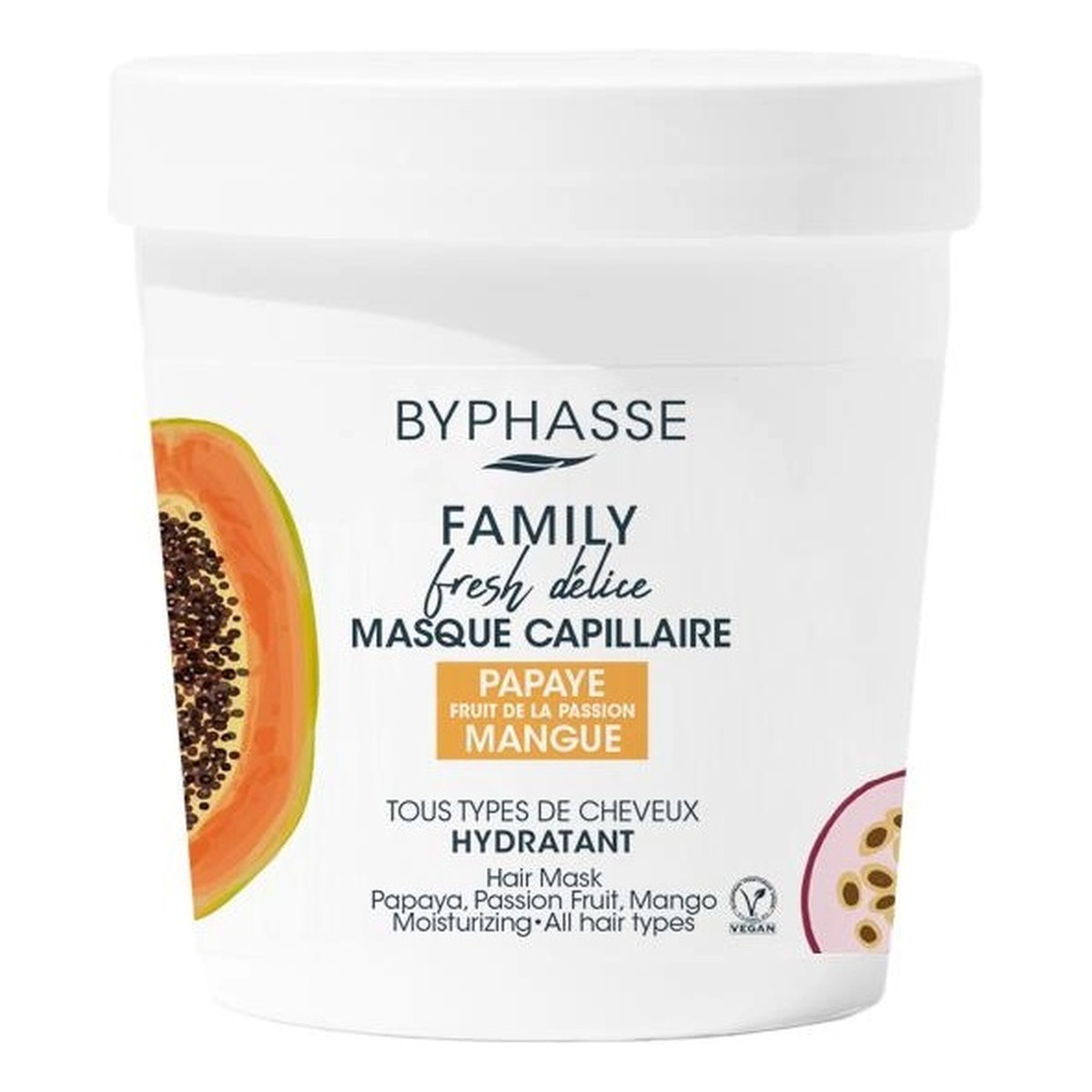 Byphasse Family fresh delice mask maska do wszystkich rodzajów włosów papaya & passion fruit & mango 250ml
