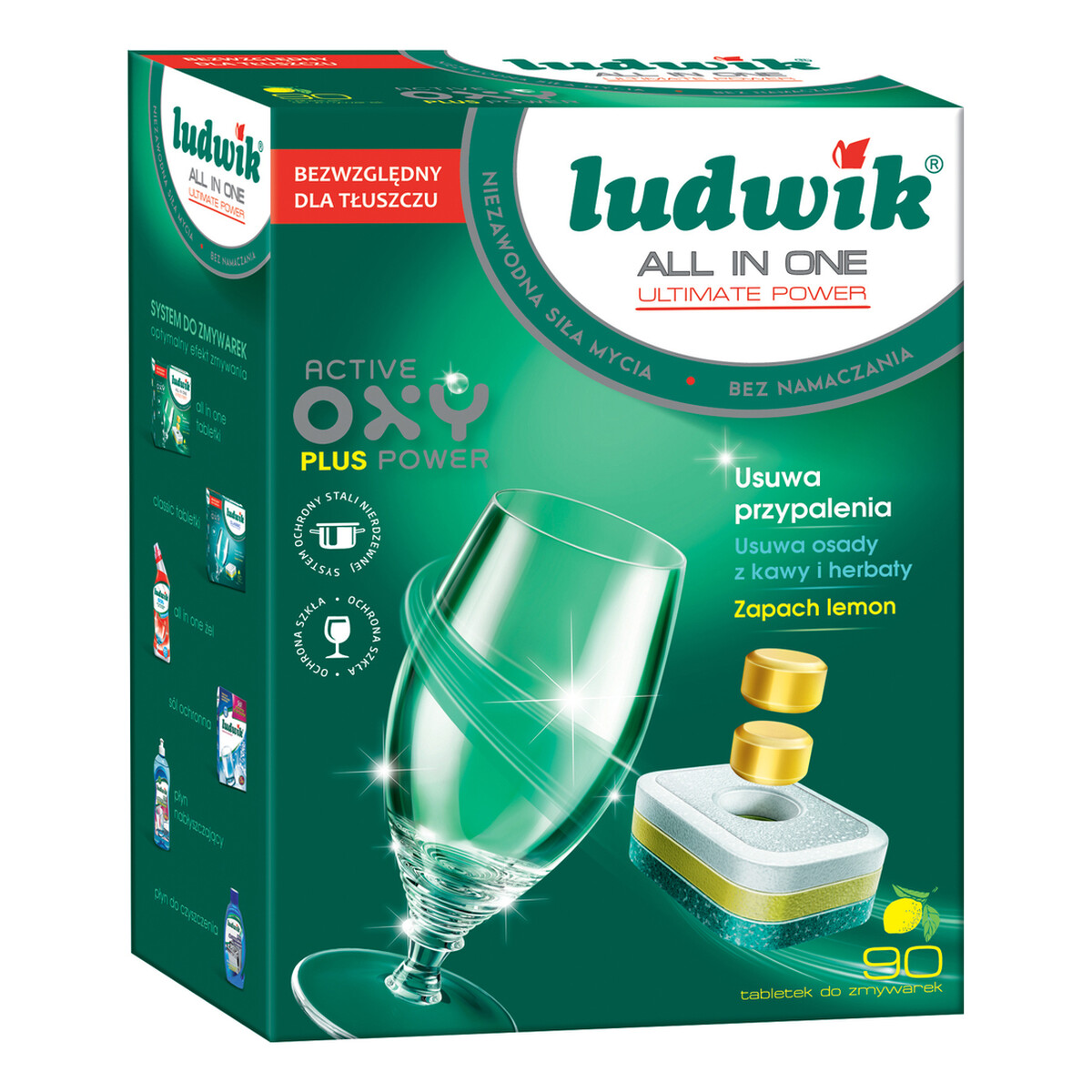 Ludwik All in one Ultimate Power Lemon Tabletki do zmywarek (90 sztuk)