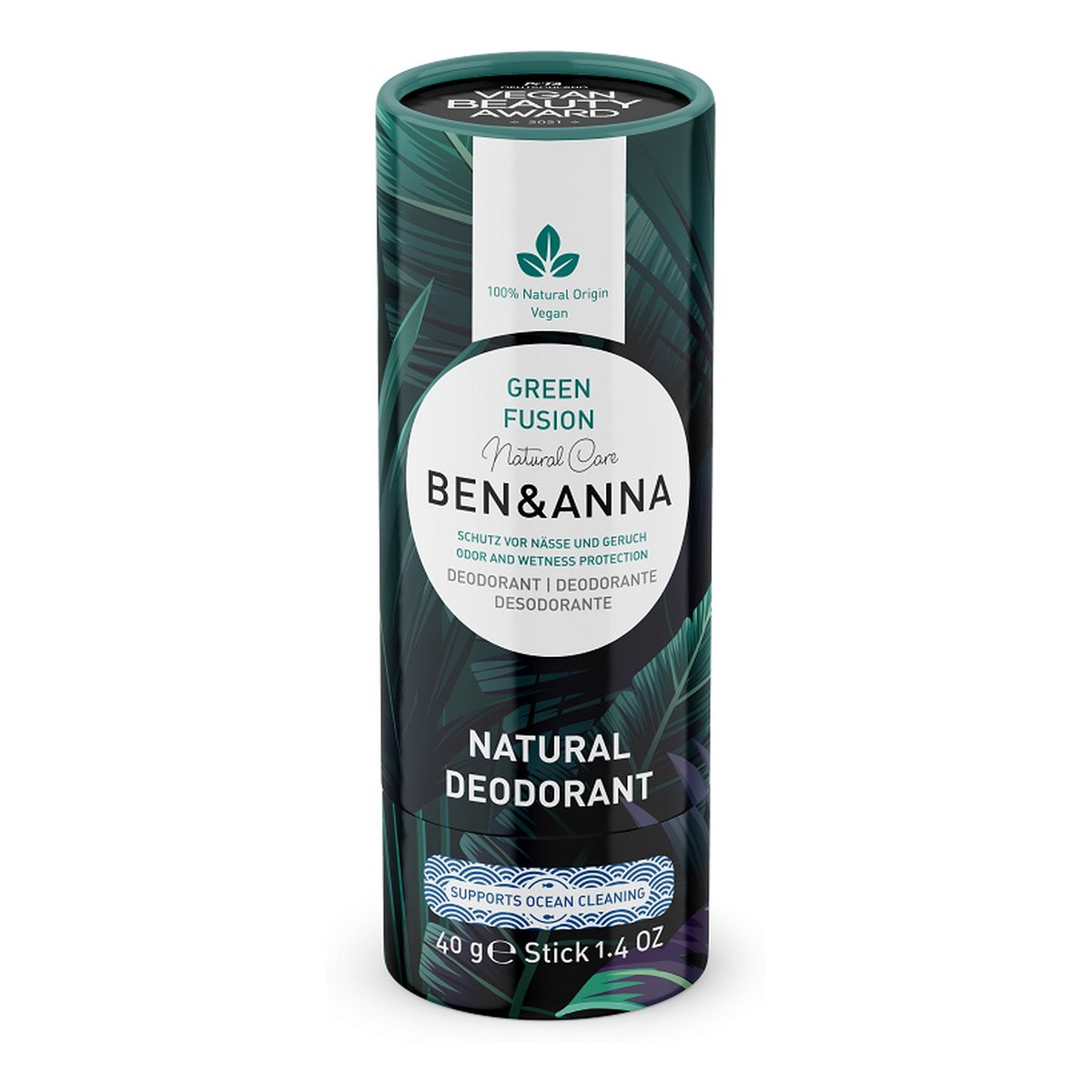 Ben&Anna Natural Soda Deodorant naturalny dezodorant na bazie sody sztyft kartonowy Green Fusion 40g